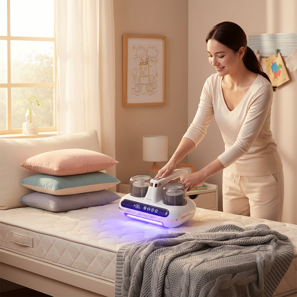 New Mattress Vacuum Mite Remover Cordless Handheld Cleaner Powerful Suction For Cleaning Bed Pillows Home Supplies